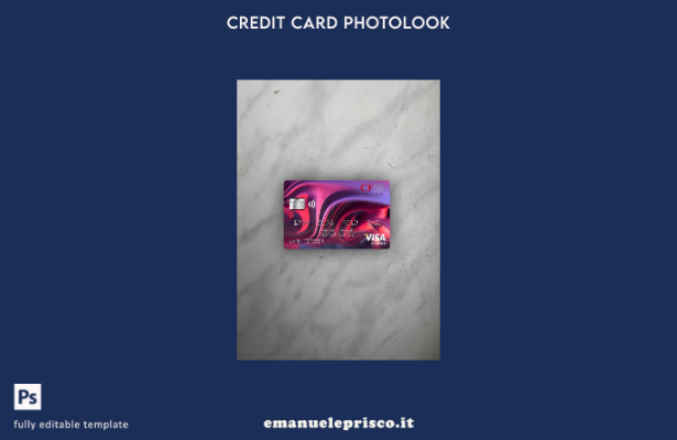 modello frontale con photolook per carta classica per visto bancario USA New Yor